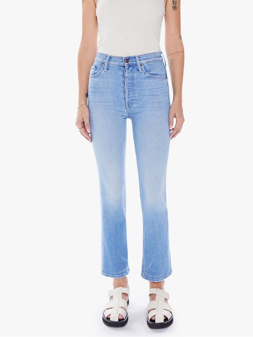MOTHER Denim The Tripper Ankle Straight Leg Jeans Ripe For The Squeeze Denim 25